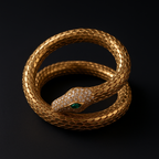 Designer Snake Bracelet for Women | Gold Plated Serpent Bangle with AD Stones | Statement Jewelry