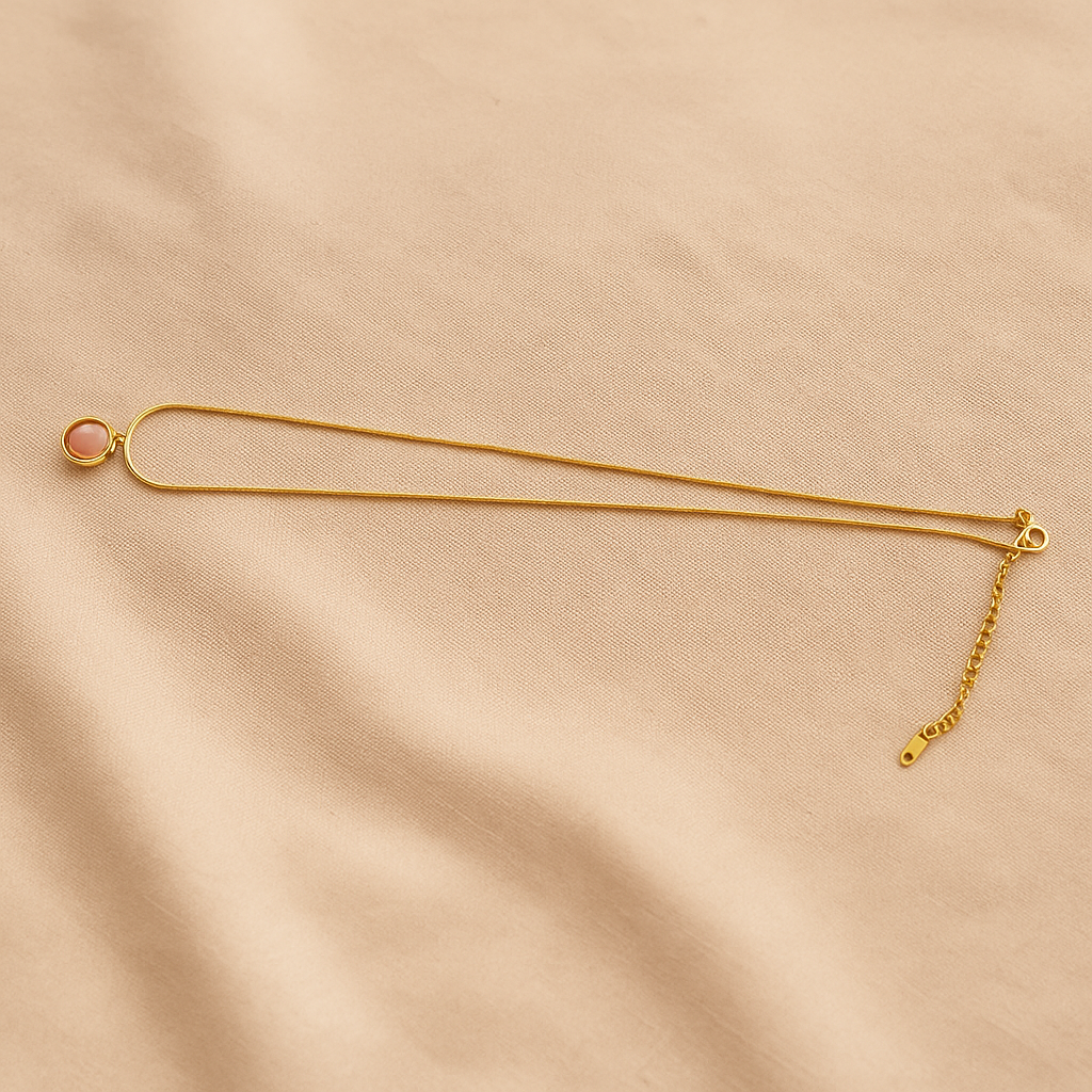 Delicate Bangle Bracelet for Women | Gold Wire Cuff with Rose Quartz Stone | Adjustable Minimalist Jewellery