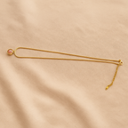 Delicate Bangle Bracelet for Women | Gold Wire Cuff with Rose Quartz Stone | Adjustable Minimalist Jewellery