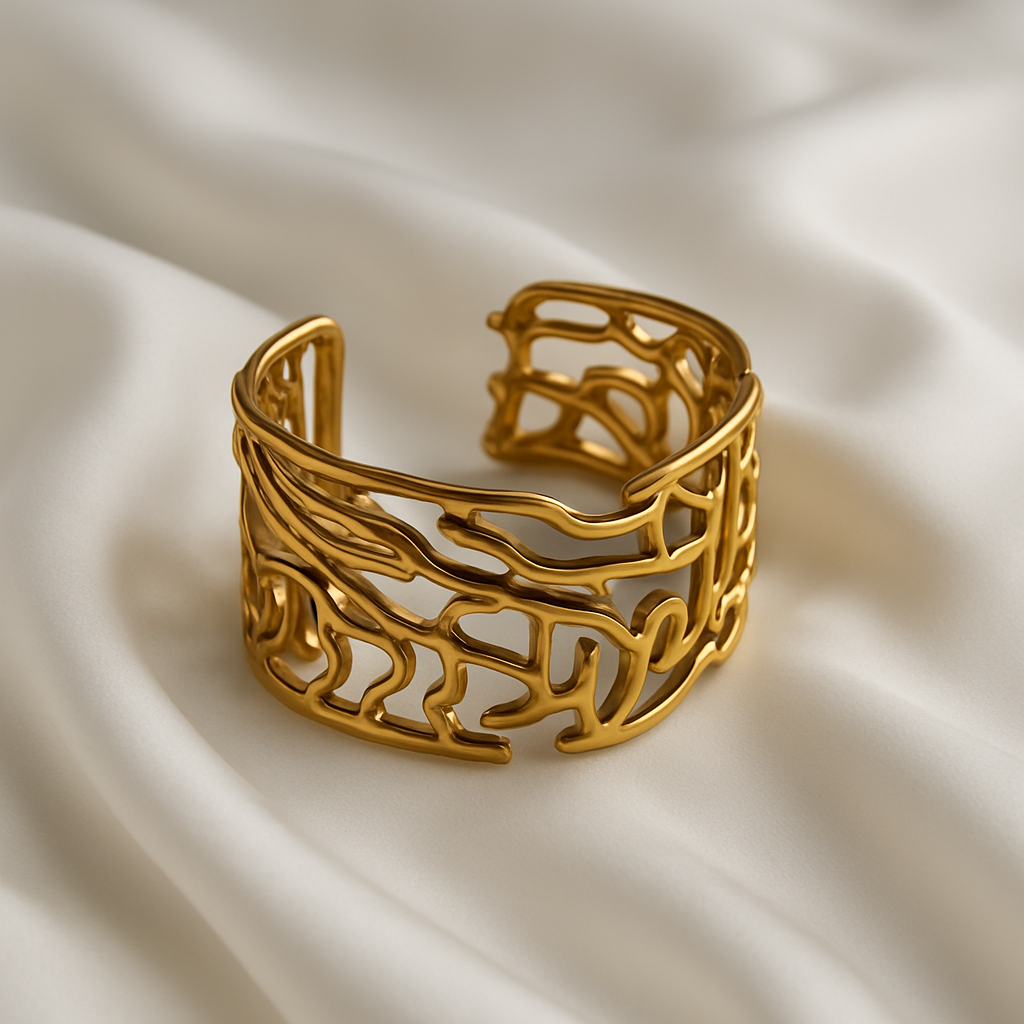 Adjustable Branch Ring for Women | Gold Plated Nature Ring | Bohemian Tree Design Jewelry