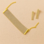 American Diamond Bracelet Set for Women | Gold Plated Mesh Choker with Tassel Earrings | Statement Jewelry Set